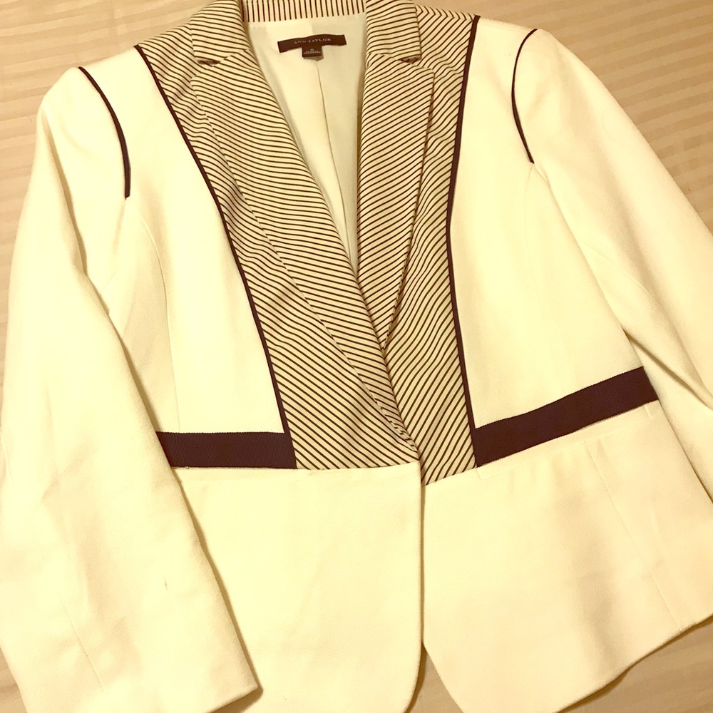 White and navy jacket